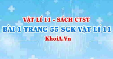 Bài 1 trang 55 SGK Vật lí 11 Chân trời sáng tạo